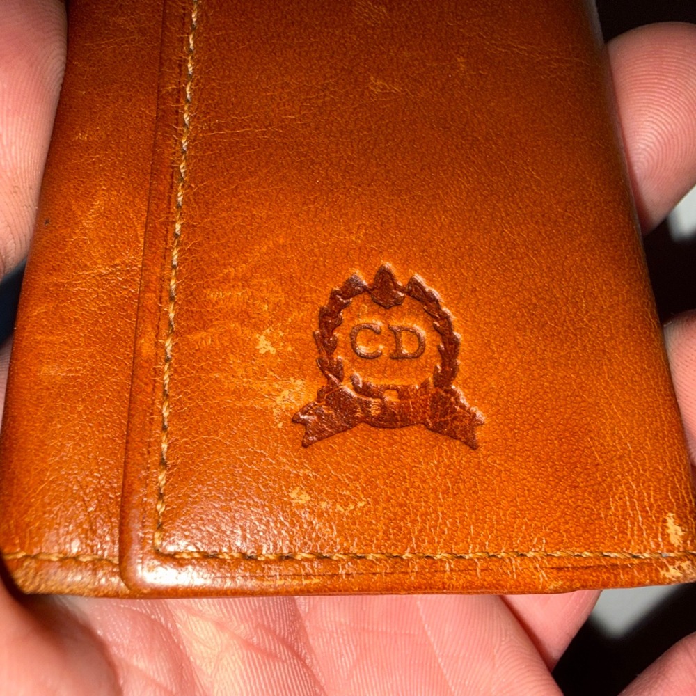 Vintage Christian Dior Brown Leather Key Holder Case Wallet CD Crest Logo Snaps - Picture 4 of 9